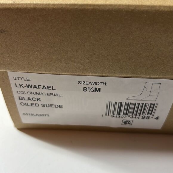 Lucky Brand Wafael Wedge Booties Black Suede Size 8.5 M - Picture 6 of 6